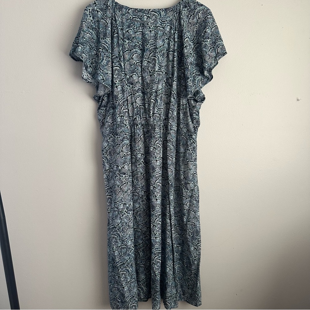 Women’s 2x midi dress flutter short sleeve 20-22 summer terra & sky 2xl 20w - Picture 4 of 10